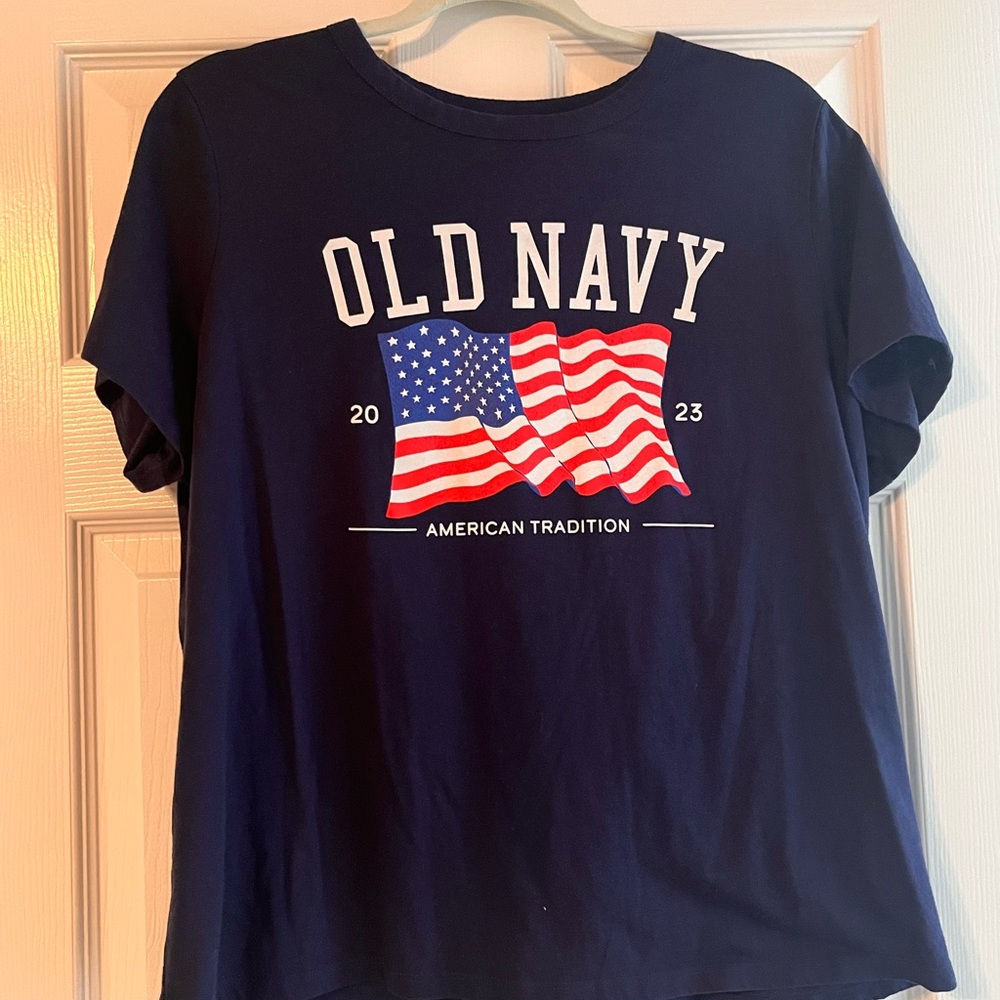 Old Navy Dark Blue Crew Neck Tee